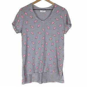 GRAYSON THREADS T Shirt Top Popsicles Stripe Hi Lo Hem Short Sleeves Size XL